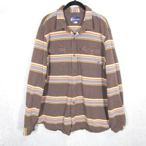 Jack O'Neill Shirt Mens XL Blue Stripe Flannel Outdoor Nature Hiking Casual